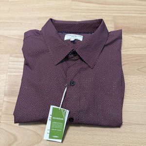 Con Struct Men’s Slim Fit 4 way Stretch Red Polkadot Shirt 2XL
